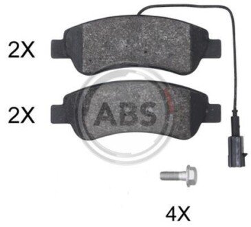 Колодка гальм. диск. Jumper/Boxer/Ducato (06-20) задн. (ABS) A.B.S. A.B.S. 35067