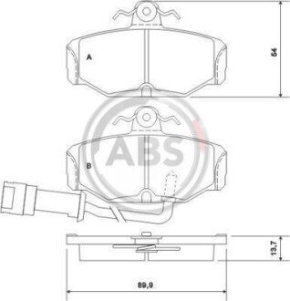 Гальмівні колодки зад. Scorpio 89-94/Sierra 88-93 (Lucas/TRW) A.B.S. A.B.S. 36170