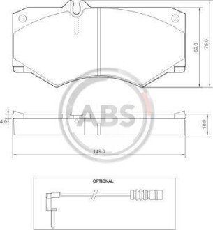 Гальмівні колодки пер. MB W463/ W460 88- A.B.S. A.B.S. 36490