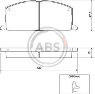 Гальмівні колодки пер. Camry/Carina/Celica/Corolla/Tercel (83-02) A.B.S. A.B.S. 36535