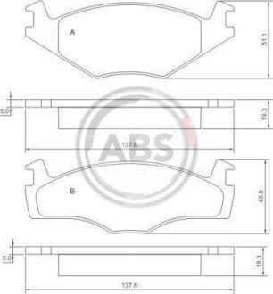 Гальмівні колодки пер. Golf II/III/Jetta I/II/Passat -97 A.B.S. A.B.S. 36536