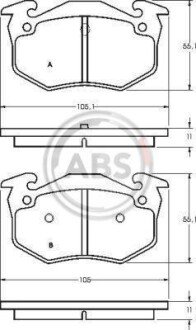 Гальмівні колодки зад. Peugeot 206 99-/Renault Megane I 96-03 A.B.S. A.B.S. 36580