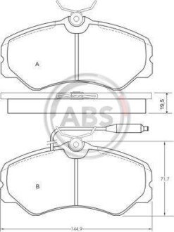 Гальмівні колодки пер. 405/J5/A3/C25/Ducato/AR Series 85-99 A.B.S. A.B.S. 36589