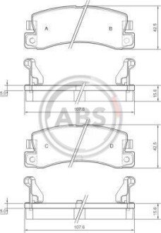 Гальмівні колодки зад. Avensis/Corolla/Camry/Corona/Celica/Carina/RX/ES 87-07 A.B.S. A.B.S. 36604 (фото 1)