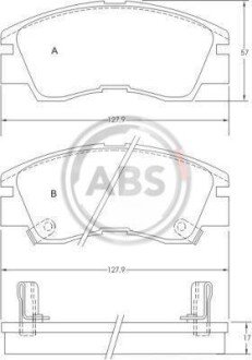 Гальмівні колодки пер. Galloper/L200/L300/Lancer/Pajero (87-13) A.B.S. A.B.S. 36648