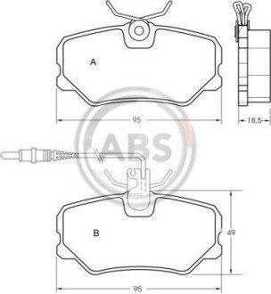 Гальмівні колодки пер. 405 (92-99) (LUCAS/TRW) A.B.S. A.B.S. 36651