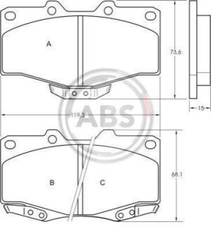 Гальмівні колодки пер. Cruiser/Hilux/4 Runner/Taro 89- (SUMITOMO) A.B.S. A.B.S. 36724