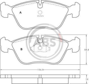 Гальмівні колодки пер. C70/V70/S70/ 92-05 A.B.S. A.B.S. 36783