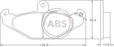 Гальмівні колодки зад. Laguna I 93-01 (brembo) (125,9x58,4x14,8) A.B.S. A.B.S. 36788