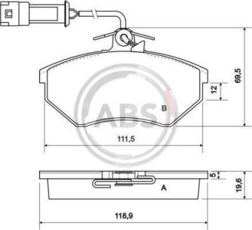 Гальмівні колодки пер. Caddy II >9.96/Passat B4/Audi 80 A.B.S. A.B.S. 36791