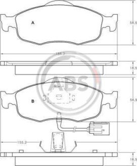 Гальмівні колодки пер. Transit 94-00/Mondeo 93-00 (ATE) A.B.S. A.B.S. 36808