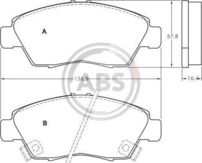 Гальмівні колодки пер. Civic 89-12 A.B.S. A.B.S. 36831