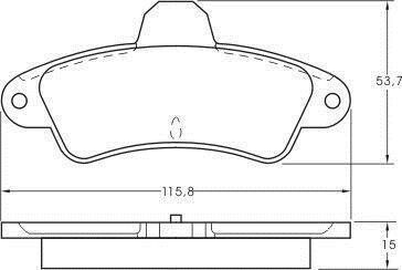 Гальмівні колодки зад. Ford Mondeo 93-00 (Bendix) без датчика (115,8x53,7x15) A.B.S. A.B.S. 36844