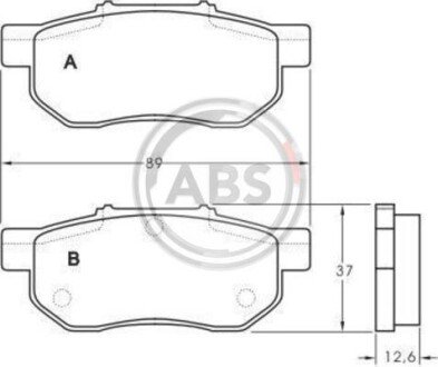 Гальмівні колодки зад. Jazz/City/Fit/Civic/Ballade/CRX 92- A.B.S. A.B.S. 36870