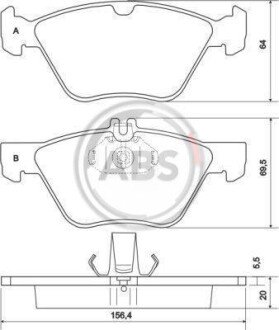 Гальмівні колодки пер. W202/210 (ATE)/211 4Matic A.B.S. A.B.S. 36943