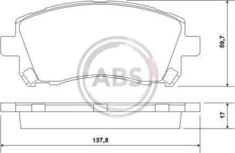 Гальмівні колодки пер. Subaru Forester/Outback 97-03/Impreza 92-/Legacy 89-03 A.B.S. A.B.S. 36972