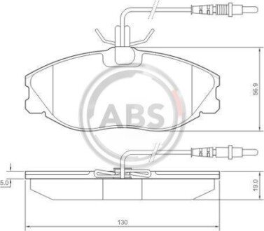 Гальмівні колодки пер. Peugeot 306/406/607 96- (TRW) A.B.S. A.B.S. 36977