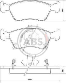 Гальмівні колодки пер. Avensis (00-03) A.B.S. A.B.S. 37029