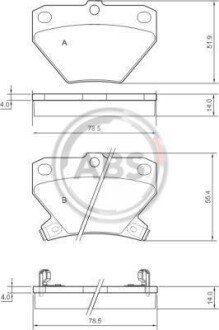 Гальмівні колодки зад. Corolla/Prius/Yaris 99-09 A.B.S. A.B.S. 37136