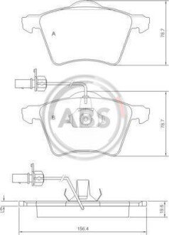 Гальмівні колодки пер. T4 2.5TDI 96-03 (R15)(з датчиком) A.B.S. A.B.S. 37141