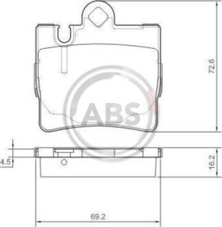 Гальмівні колодки зад. MB W220/C215 98- (ATE) A.B.S. A.B.S. 37150