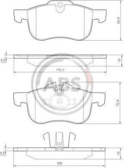 Гальмівні колодки пер. rover 75 99-06 (ATE) A.B.S. A.B.S. 37151