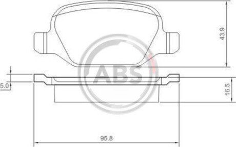 Гальмівні колодки зад. Linea/GT/147/156/Lybra 97- A.B.S. A.B.S. 37184