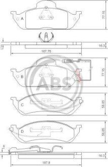 Гальмівні колодки пер. MB M-Class (W163) 98-05 A.B.S. A.B.S. 37198