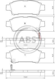 Гальмівні колодки зад. Estima/Previa/Avensis 00-06 A.B.S. A.B.S. 37228