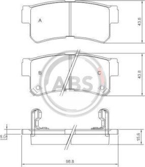 Гальмівні колодки зад. SANTA FE/SONATA/TUCSON/MAGENTIS/SPORTAGE A.B.S. A.B.S. 37252