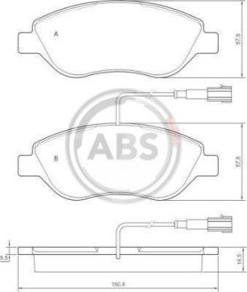 Гальмівні колодки пер. Bravo/Delta 07-14 (BOSCH) A.B.S. A.B.S. 37281