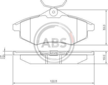 Гальмівні колодки пер. Citroen C2/C3 02- (TRW) (122,5x53x19) A.B.S. A.B.S. 37307