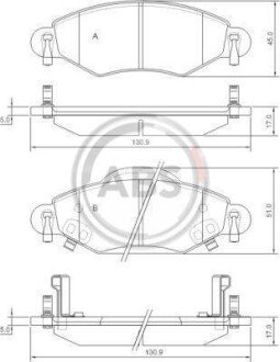 Гальмівні колодки пер. Yaris (01-05) A.B.S. A.B.S. 37309