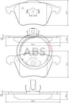 Гальмівні колодки пер. S60/S80/V70/XC70/XC90 (98-14) A.B.S. A.B.S. 37344