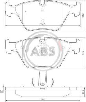 Гальмівні колодки пер. BMW 3(E46) 99-07/X3(E83) 03-11 (ATE) A.B.S. A.B.S. 37374