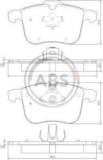 Гальмівні колодки пер. Opel Vectra C 02- (ATE) A.B.S. A.B.S. 37389