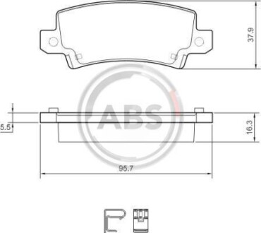 Гальмівні колодки зад. Toyota Corolla 00-07 (TRW) (37,9x95,7x16,3) A.B.S. A.B.S. 37406