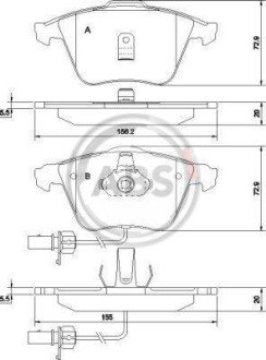 Гальмівні колодки пер. Audi A4/A6/A8 00- A.B.S. A.B.S. 37425