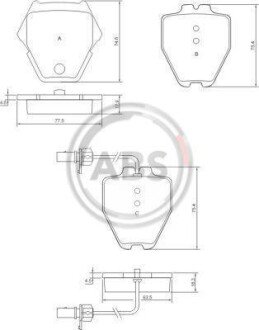 Гальмівні колодки пер. VW Phaeton 02-07 (TRW) A.B.S. A.B.S. 37448