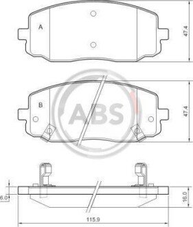 Гальмівні колодки пер. Kia Picanto/Hyundai i10 04- (mando) A.B.S. A.B.S. 37474