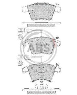 Гальмівні колодки пер. VW Touareg 02-10 (ATE) A.B.S. A.B.S. 37482