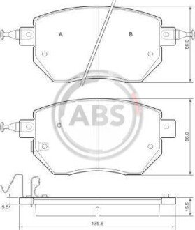 Гальмівні колодки пер. Navara 05- (Akebono) A.B.S. A.B.S. 37504