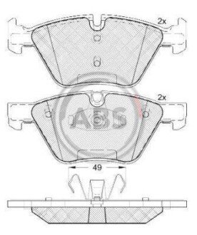 Гальмівні колодки пер. Mondeo III/Jaguar X-TYPE 00- (Bosch) A.B.S. A.B.S. 37551