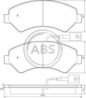 Гальмівні колодки пер. Jumper/Boxer/Ducato 09- A.B.S. A.B.S. 37576