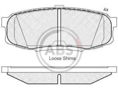 Гальмівні колодки зад. Toyota Land Cruiser 08- (advics) A.B.S. A.B.S. 37702