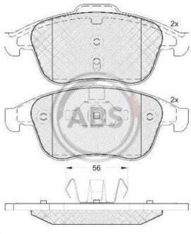 Гальмівні колодки пер. Scenic/Megane 09-16/Clio 13-21 (ATE) (155,3x63x18) A.B.S. A.B.S. 37744