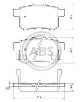 Гальмівні колодки зад. Honda Accord VIII 08- (nissin) A.B.S. A.B.S. 37756