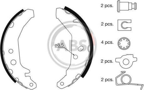 Гальмівні колодки зад. Fiesta (93-97) A.B.S. A.B.S. 8855