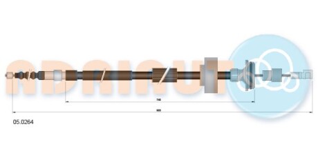 Трос стояночного гальма ADRIAUTO 05.0264