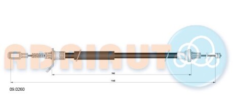 Трос зупиночних гальм ADRIAUTO 090260